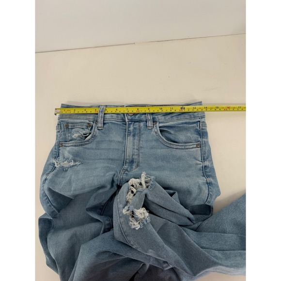 American Eagle Next Level Stretch High Rise Flare Jeans Light Wash Distressed 6 - Picture 7 of 14